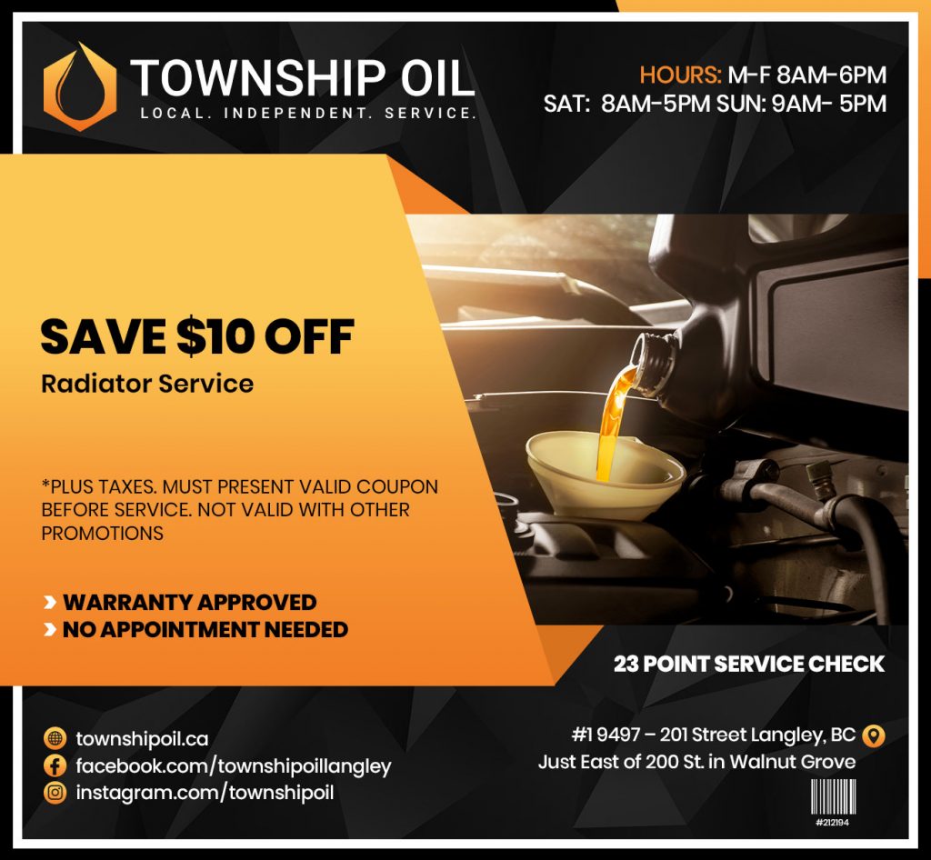 Save 10 off Radiator Service township oil coupon 2 1