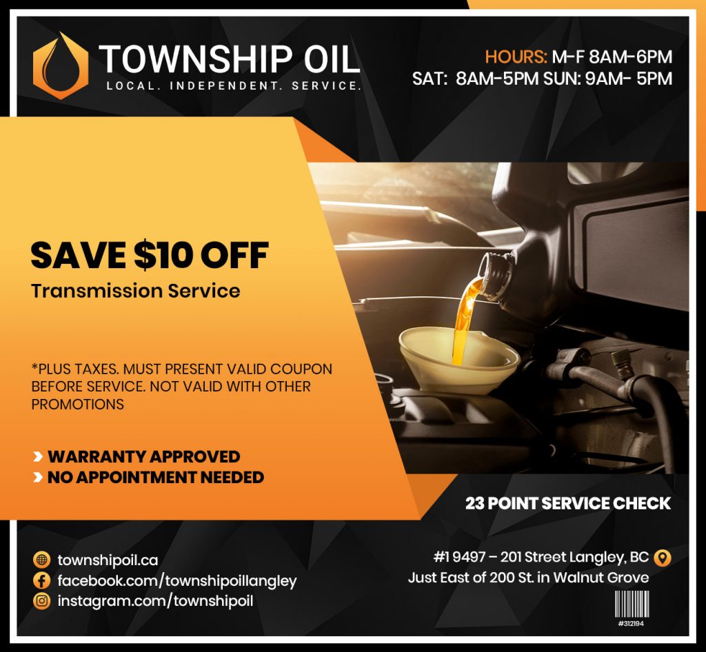 Save 10 off Transmission Service township oil coupon 2