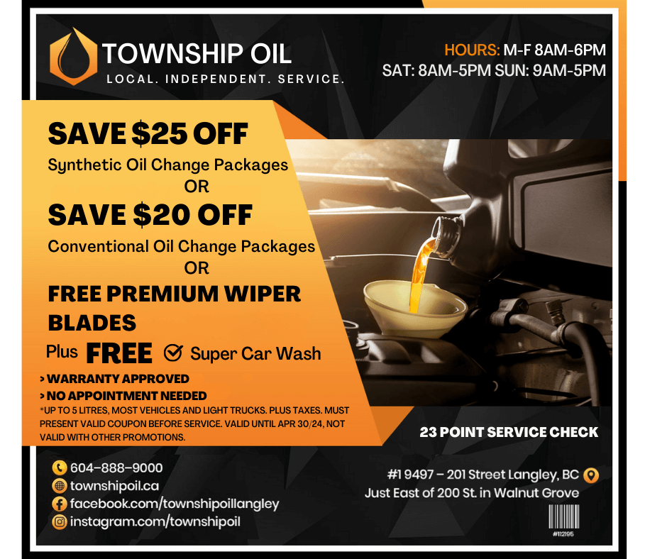 Township Oil pop up coupon APRIL 2024